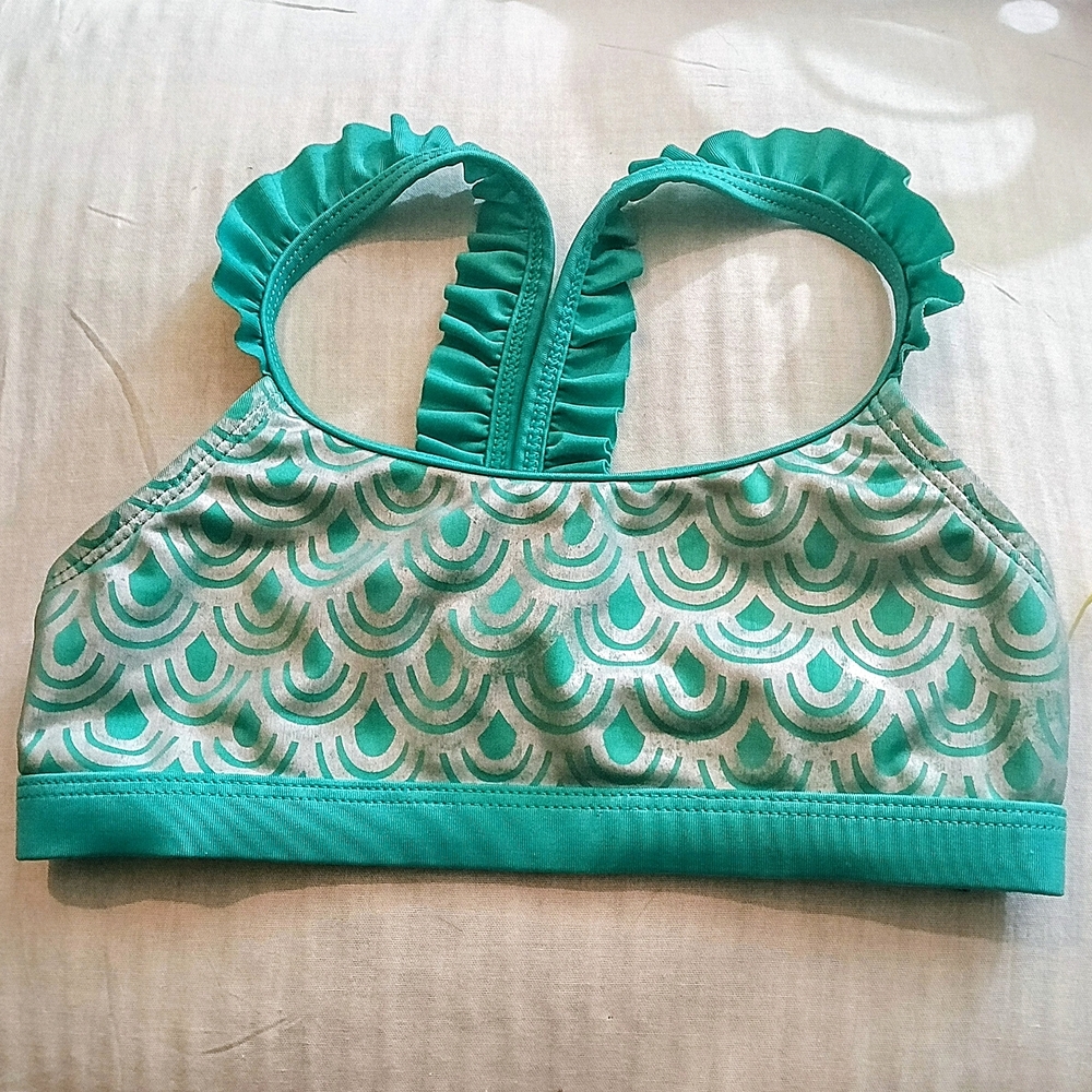 Cat & Jack Teal Scallop Bikini Top